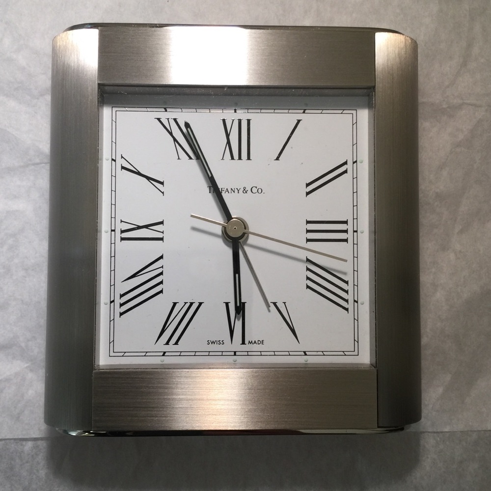 NEW Vintage Tiffany & Co Brass Mantle Desk Clock
